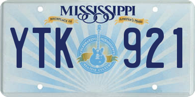 MS license plate YTK921