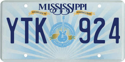 MS license plate YTK924
