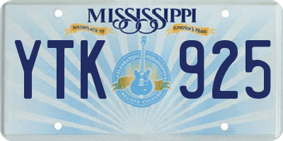 MS license plate YTK925