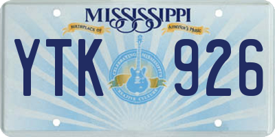 MS license plate YTK926