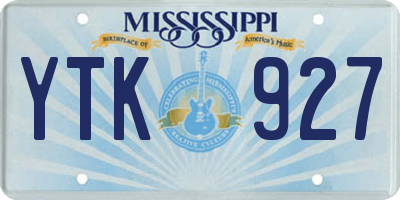 MS license plate YTK927
