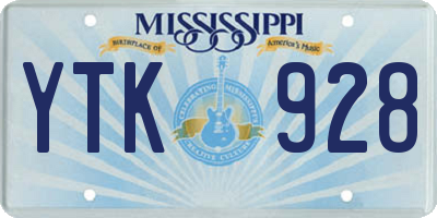 MS license plate YTK928