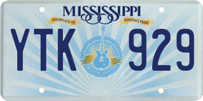 MS license plate YTK929