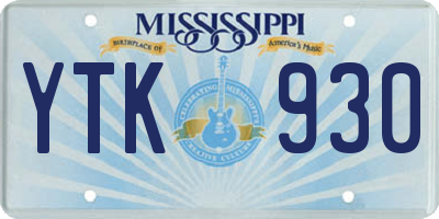 MS license plate YTK930