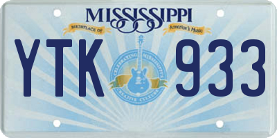 MS license plate YTK933