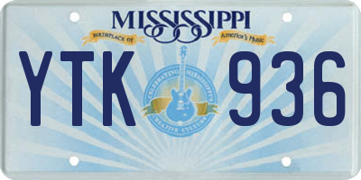 MS license plate YTK936