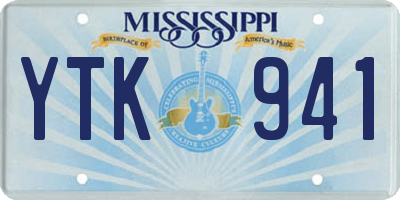 MS license plate YTK941