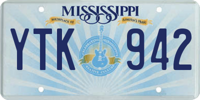 MS license plate YTK942