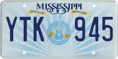 MS license plate YTK945