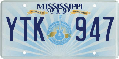 MS license plate YTK947