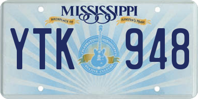 MS license plate YTK948