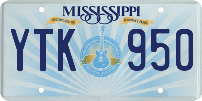 MS license plate YTK950