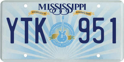 MS license plate YTK951