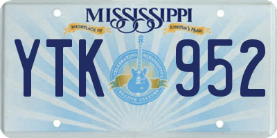 MS license plate YTK952