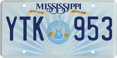 MS license plate YTK953