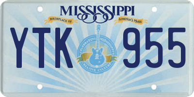 MS license plate YTK955
