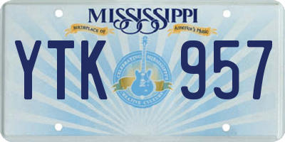 MS license plate YTK957