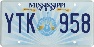 MS license plate YTK958