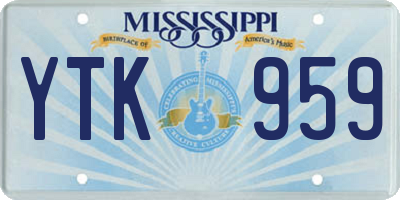 MS license plate YTK959
