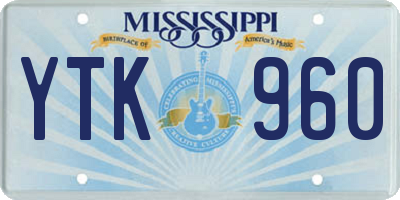 MS license plate YTK960