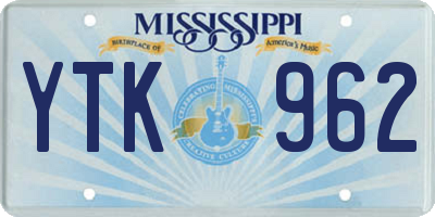 MS license plate YTK962