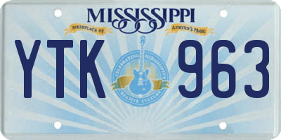 MS license plate YTK963