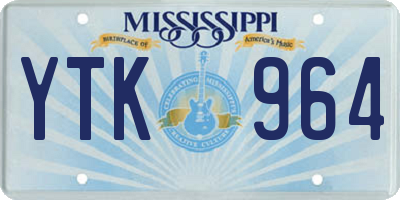 MS license plate YTK964