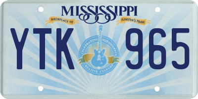 MS license plate YTK965