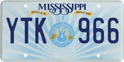 MS license plate YTK966