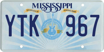MS license plate YTK967