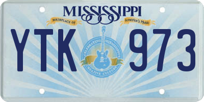 MS license plate YTK973