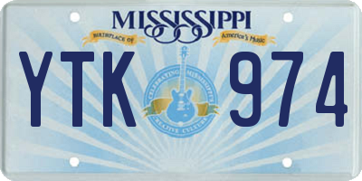 MS license plate YTK974