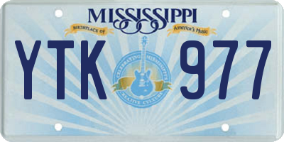 MS license plate YTK977