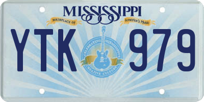 MS license plate YTK979