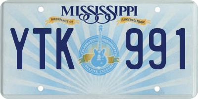 MS license plate YTK991