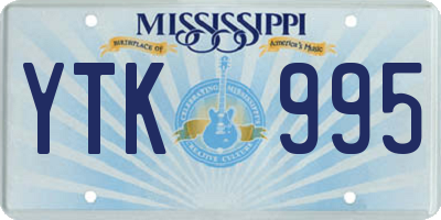 MS license plate YTK995