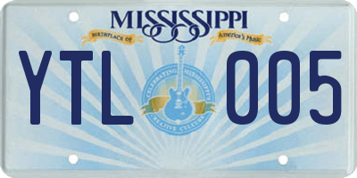 MS license plate YTL005