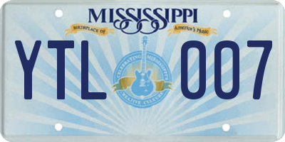 MS license plate YTL007