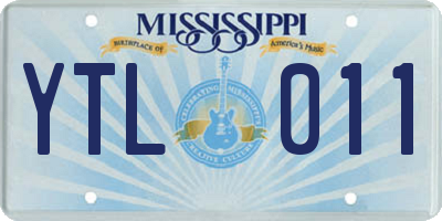 MS license plate YTL011