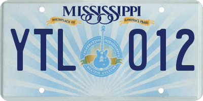 MS license plate YTL012