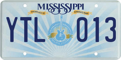MS license plate YTL013