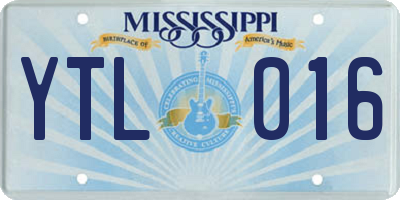 MS license plate YTL016
