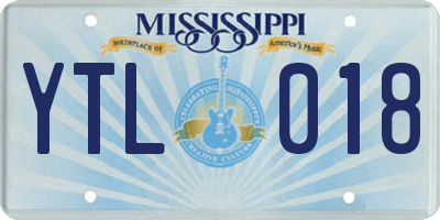 MS license plate YTL018