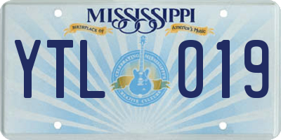 MS license plate YTL019