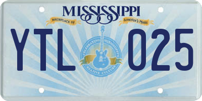 MS license plate YTL025