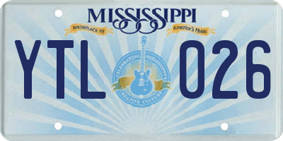 MS license plate YTL026