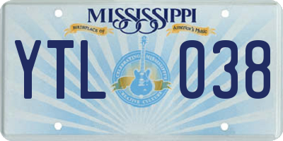 MS license plate YTL038