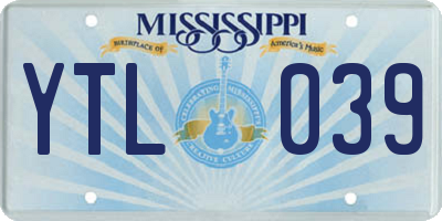 MS license plate YTL039