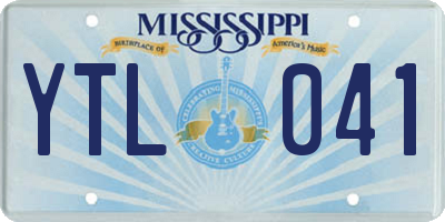 MS license plate YTL041