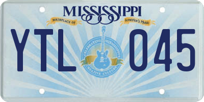 MS license plate YTL045